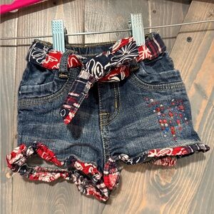 The Children's Place Denim Shorts with Red and Blue Accents